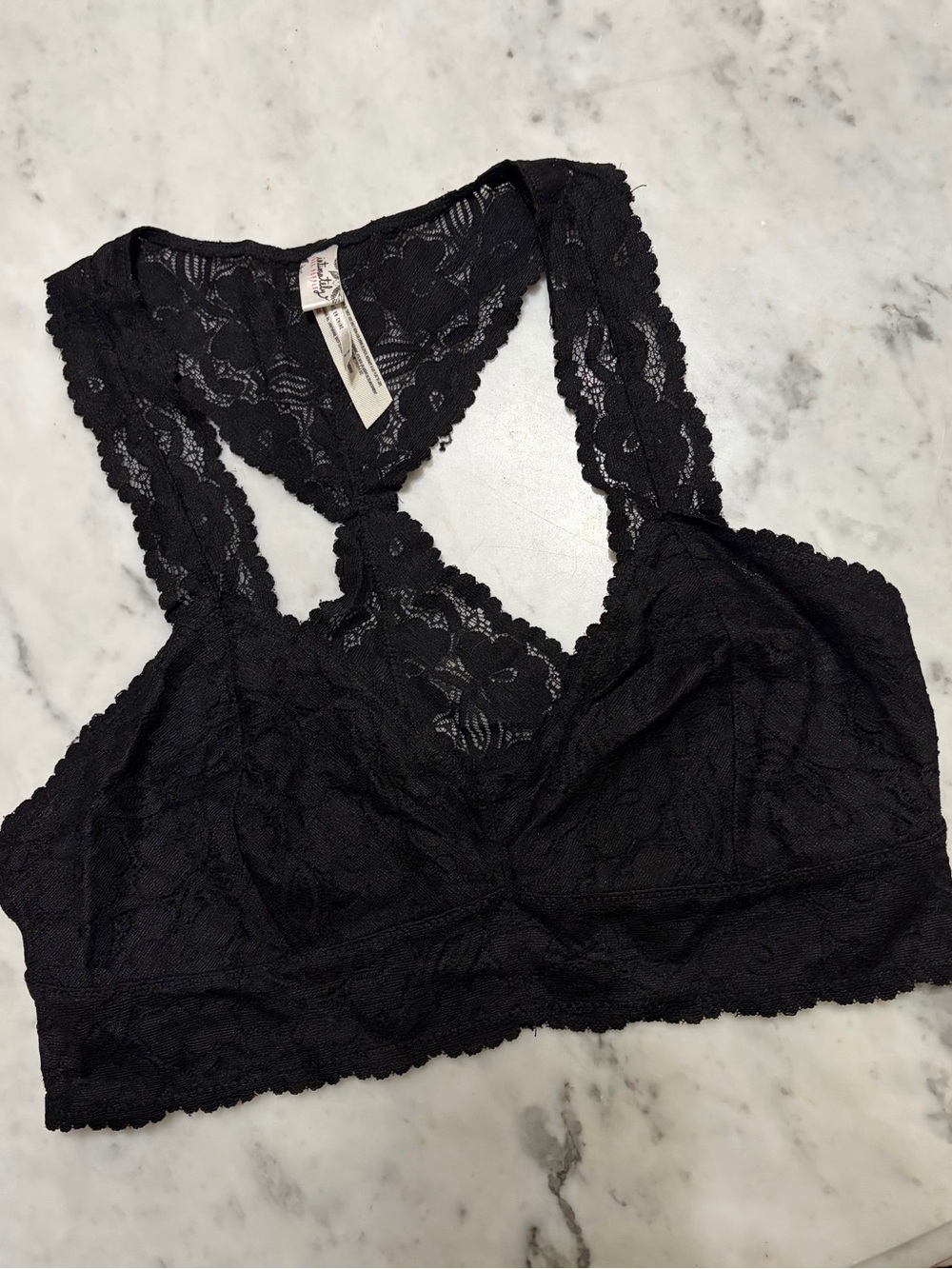 Free People Black Lace Racerback Bralette